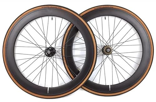 Santafixie Laufradsatz 700C 60 mm Hochprofil – Singlespeed & Fixie, inkl. 700x25C Reifen, Schläuche & 16T Ritzel (Schwarz Classic)