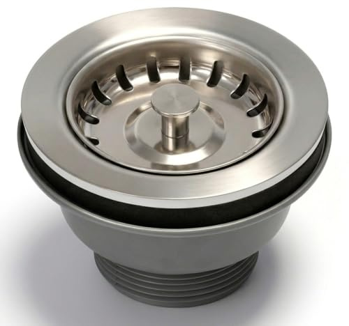 85mm Kitchen Sink Waste Strainer – Stainless Steel Drain Basket Plug – Fits 57-65mm Sink Holes – Built-in Drain Filter for Kitchen Basin