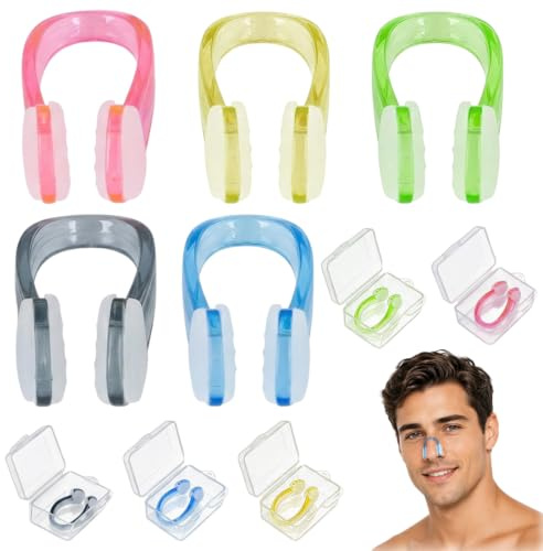 UWJOWP Tappo Naso per Nuoto (10 Pezzi), Clip Naso in Silicone Regolabile, Nasalino Antiacqua per Adulti e Bambini