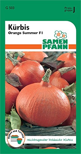 SAMEN PFANN® Kürbis, Orange Summer F1 (Hokkaido-Kürbis) - Gemüse-Samen Kürbis-Samen Saatgut (Cucurbita maxima)