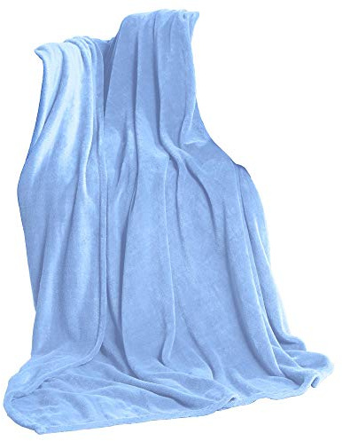 CelinaTex Flauschige Kuscheldecke 150 x 200 cm hell blau Decke Sofa Wohndecke weich Soft Mikrofaser Fleece Oeko-TEX TV-Decke