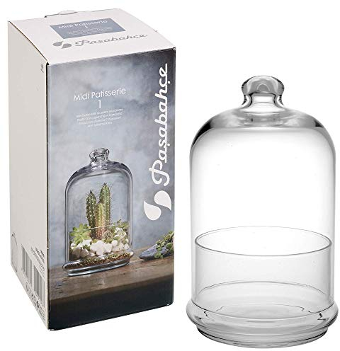 URBNLIVING Glass Dome Cloche Display Bell With Base