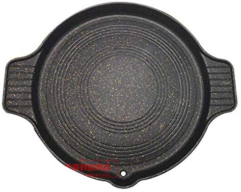 Reversible Cast Iron Griddle Plate Non Stick Coating Suitable For Induction, Gas And Electric Hobs Integrated Handles And Oil Drip Trays,32Cm
