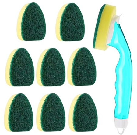 Dish Wand Sponge Refills, Dish Sponge with Handle, Dishwand Refills, Non Scratch Dish Wand Refill Replacement Pack, Dish Scrubber with Handle Kitchen Dishwand Pads with Soap Dispenser for Cleaning