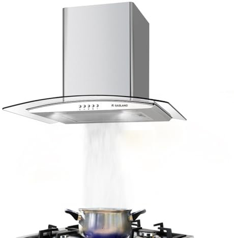 GASLAND GR60SP Silber Dunstabzugshaube 60cm, 500m³/h Wandmontage Wandhaube, 3 Stufen Abzugshaub Edelstahl mit Glas, Wandabzugshaube mit Aluminium-Fettfilter