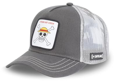 Capslab Straw Hat Crew One Piece Gray Trucker Cap - One-Size