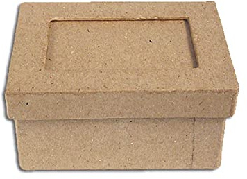 INNSPIRO Pappmaché-Box mit rechteckigem Rahmen 8 x 6 x 4 cm, Basteln, kreative Aktivitäten und Geschenke, zum Personalisieren und Dekorieren.