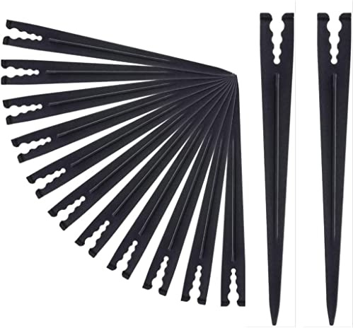 Belerry 30 Stück Micro Drip Rohrhalter Schwarz Leitungshalter PE Gartenschlauch Micro Drip Erdnägel für 1/4 Zoll, 3/5 Zoll, 4/7 Zoll Schläuche und Emitter