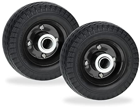 Relaxdays Rad für Roller, E-Scooter, 6x2, 2er Set, Vollgummi, Stahlfelge, Ersatzrad, pannensicher, bis 50 kg, schwarz