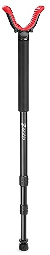 Zeadio Einbeinstativ-Stock-Rest mit hochverdichtetem Schaumstoffgriff, verdrehbarem Verriegelungsbein und einem V-Yoke-auflagekopf ohne Kratzer für Outdoor-Aktivitäten