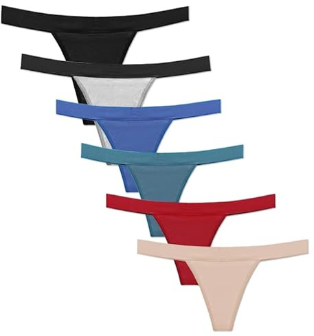 6Pcs String menstruelle Femme avec intérieur Coton, 4 Couches d'étanchéité Tanga menstruelle, Culotte Fuite urinaire Femme Lavable