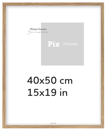 Pix FRAMES Marcos de Fotos - 40x50 cm - Marco Fotos de Madera - Marcos de Fotos - Elegante Marco para Colgar y Póster - Marco Moderno para Retratos - Roble