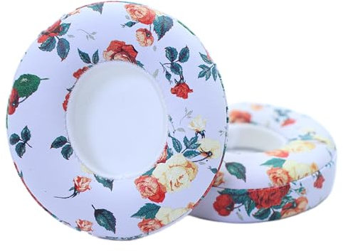 Replacement Ear Pads Compatible with Beats by Dre Solo3/Solo2 Wired/Wireless A1796/B0534 Headphones Ear Pads (White Flower)