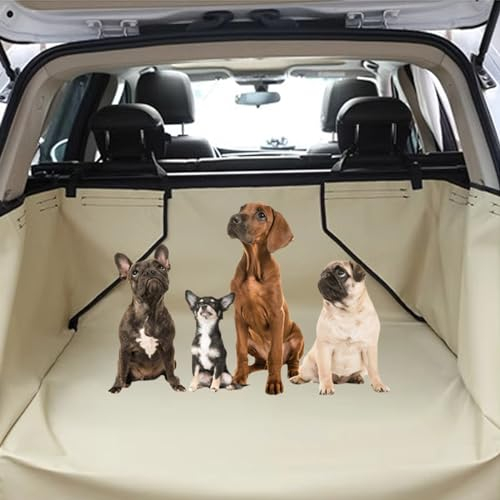 YPDOPORA Kofferraumschutz Für Hunde, Wasserdichter Hundesitzbezug, Mattenschutz, rutschfest Und Waschbar, Mit Seiten- Und Stoßstangenschutz, Hunde-Laderaumeinlage Für Suvs, Lkws,D