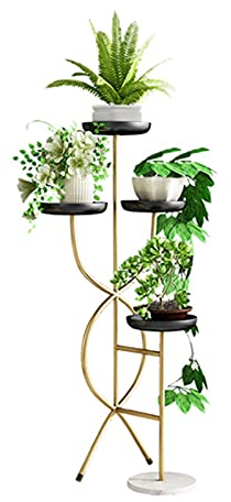 pflanzenständer, blumenstand, blumenstander Blumenregal pflanzenhocker pflanzentopf blumentopf hoch indoor holz seule Garten Blumentreppen Pflanzentreppe Ablagen deko gold metall weiß schwar