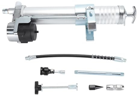 ViaGasaFamido Elektrischer Bohrer-Fettpressen-Adapter, Aluminiumlegierung, Geteilter Typ, 600 CC, Kapazität 12.000 PSI, Funktioniert mit 1.000–2.000 U/min