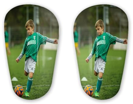 Personalisierte Mini-Schienbeinschoner – hergestellt mit Ihrem Foto oder Ihrem Trikotnamen und Ihrer Nummer (Parent)
