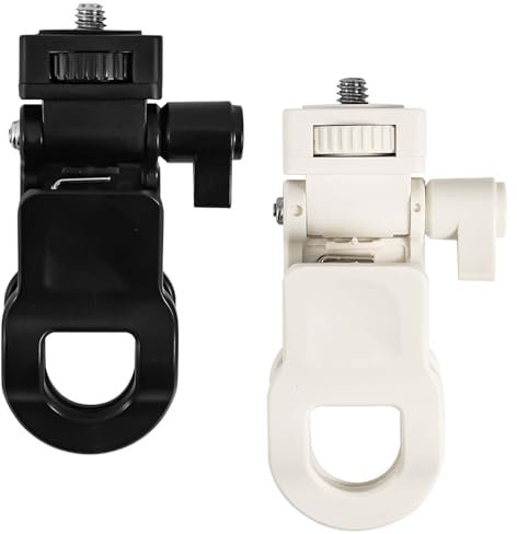 PEUTIER 2 Stück Selfielichtclip, rutschfest Monitorhalterung mit 1/4-Zoll-Universalschraube Vielseitig Einsetzbar Kameraklemme Telefonlichthalteraufsatz für Laptop Stativ Live-Stream