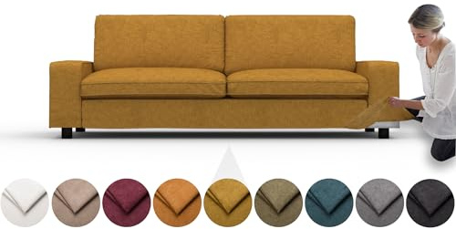 comfortly Bezug für Kivik 3-Sitzer-Sofabett, Ersatz-Schonbezug, strapazierfähig, 7-teilig, weicher, strapazierfähiger, waschbarer Stoff, leicht zu reinigen und zu ersetzen (Krone - Curcuma)