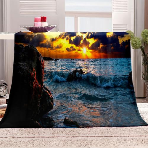 KQYLBM Frazada 130 X 150 Cm Manta Suave Océano Cobijas De Invierno Mantas De Lana