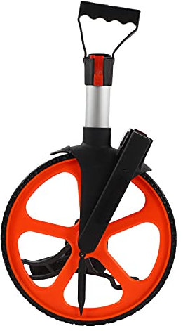 Sturdy Mechanical Counter Distance Measuring Wheel with Brake and Return to Zero - Nylon PC Aluminum Alloy Construction - Accurate Hand Measuring Tool for Road and Field Survey