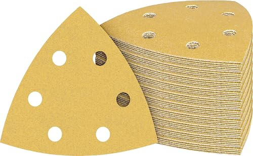 Bosch 50x EXPERT C470 Sandpaper Set, 93x93mm, 10xK60, 10xK80, 10xK120, 10xK | für Farbe auf Holz, Ø 93x93 mm, Körnung 10x 60, 10x 80, 10x 120, 10x 180, 10x 240, Professional Zubehör Deltaschleifer