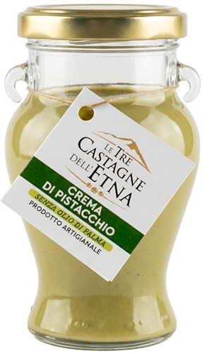 Foodence - Crème de Pistache Artisanale de Sicile (Etna) - 40% de Pistaches Sélectionnées - Sans Huile de Palme - Texture Onctueuse pour Gourmets - Pot Amphore 190g