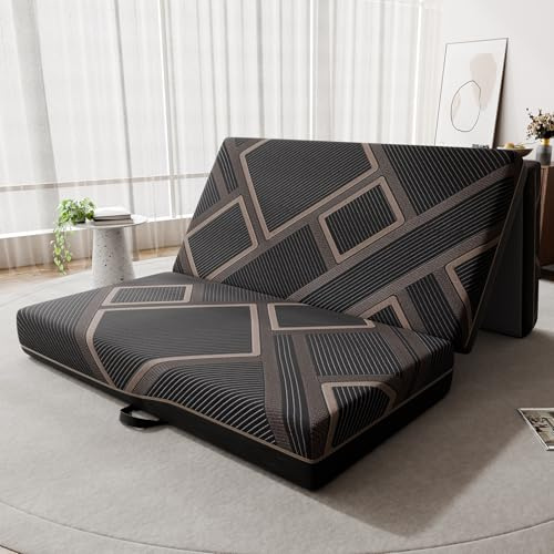Vamcheer Klappmatratze 120x200 cm, 15 cm dick – 3-teilig Faltbare Gästematratze, klappbares Gästebett, waschbarer Bezug, faltbares Gästebett für Reisen & Zuhause