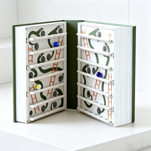 HTU ABS Snakes and Ladders Book Board Games, Travel-Friendly Folding Design Educational Board Game for Men Women Boys Girls Fun Essentials Gifts-1pcs