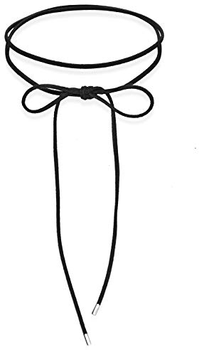 Elli Halskette Damen Choker Schleife Trend Blogger mit Veloursleder Schwarz in 925 Sterling Silber