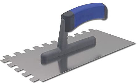 DEWEPRO® Zahnkelle - Zahnspachtel - Glättekelle gezahnt - Zahnung: 12x12mm - Zahnglättekelle - Modell PROFI