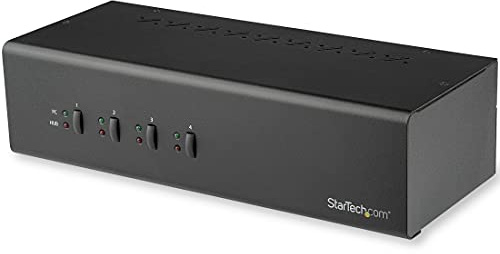 StarTech.com Switch KVM DVI a 4 porte Dual-Monitor Dual-Link +Hub USB 3.0 - 4K 60Hz - Switch KVM Conforme TAA