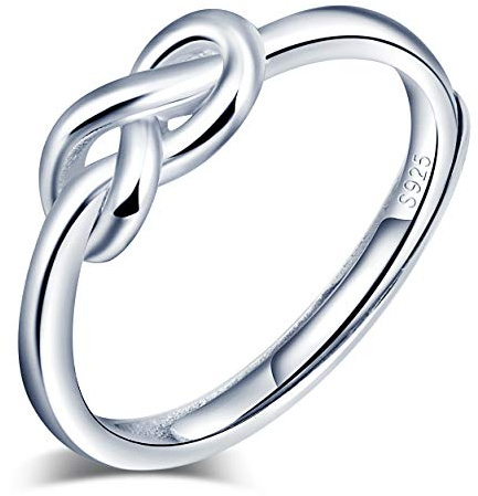 Yumilok Damen Ringe Einstellbar Öffnen Knote Ring Knoten Unendlich Twisted Trend Partnerringe Fingerring Vertrauensring 925 Sterling Silber für Frauen Mädchen