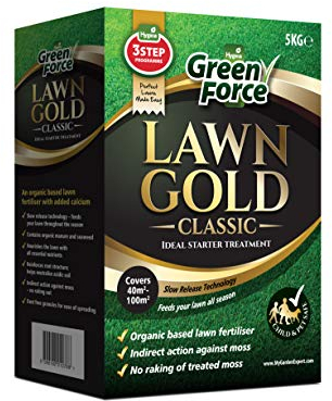 Lawn Gold G60098 Fertilizer Organic Based Lawn Fertilizer & Moss Remover 5kg, Grey