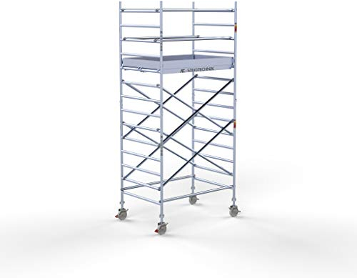 AC Steigtechnik PRO-L 200 Aluminium-Rollgerüst 5 m Arbeitshöhe, Konfiguration für Wandstand (5,30 m Arbeitshöhe)