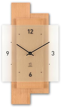 Natuhr Wanduhr Holz Buchwald Buche Massivholz Mineralglas U.T.S. Uhrwerk (Buche geölt, Funk-Uhrwerk)