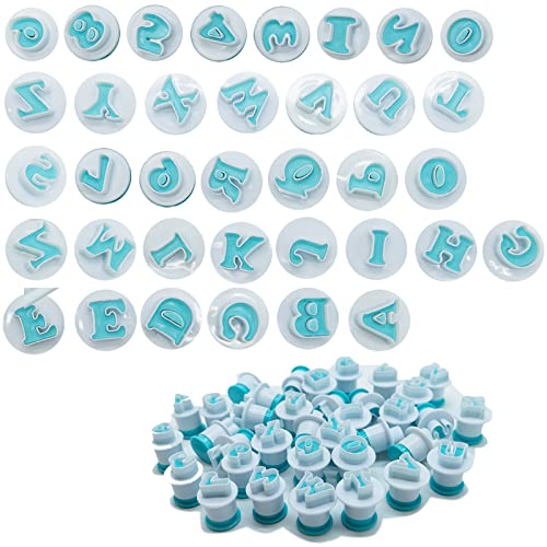 36 Pcs Moldes de Letras, Moldes Cortadores con forma de Alfabeto, Bricolaj eImprimir Galletas Abecedario Molde para Decoración de Tortas, Fondant, Pastel, Niños