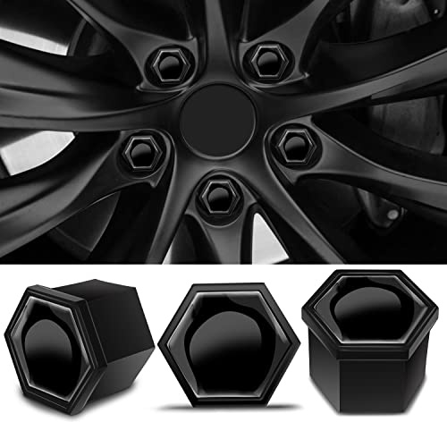 SkinoEu Radschraubenkappen 17mm Schwarz 20er Set Universal Abzieher NC 1