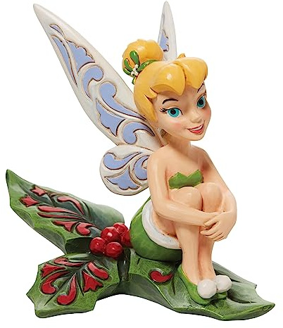 Disney Traditions Tinkerbell Sitting On Holly Figurine