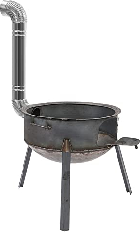 YYUINU Poêle À Charbon/Bois Détachable Portatif, Poêle Multifonctions en Fonte De Chauffage Et De Cuisson, Réchaud De Camping Mobile Intérieur/extérieur avec Cheminée,52CM