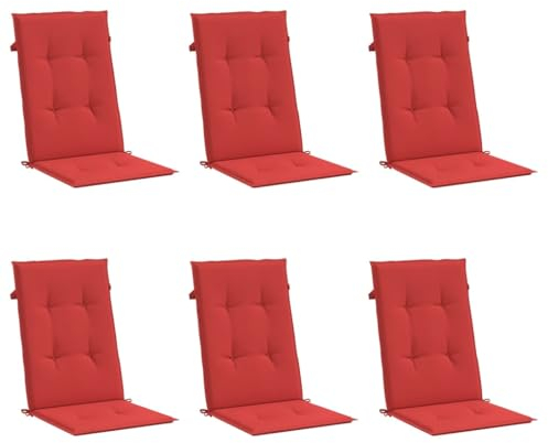 vidaXL Gartenstuhlauflagen 6 Stk. Rot 120x50x3 cm