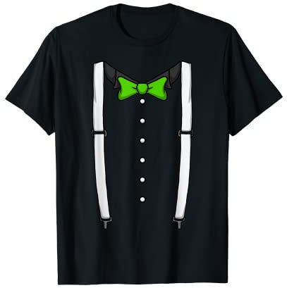 Grüne Fliege Hosenträger Kummerbund Smoking Fliege T-Shirt