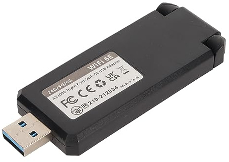 Adaptador WiFi 6E USB 3.0, Adaptador de Red Inalámbrica de 3000Mbps con Triple Banda 2.4G 5G 6G, Adaptador USB WiFi Dongle USB 3.0 WiFi para PC de Escritorio, para Windows 11/10