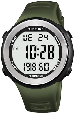 Sport Wasserdicht Schrittzähler Uhr zum Gehen Kein Aufladen Keine App Verbindung Mit EL Hintergrundbeleuchtung Einfache, Praktische Wahl Für Mobile-Free Fitness Enthusiasten TIMEURE-2308
