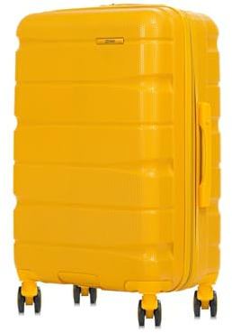 OCHNIK Handgepäck Koffer | Hartschalenkoffer | Material: PC | Farbe: Gelb | Größe: S | Maße: 55×40×23 cm| Volumen: 35 l | 4 Rollen | Teleskopstange aus Aluminium