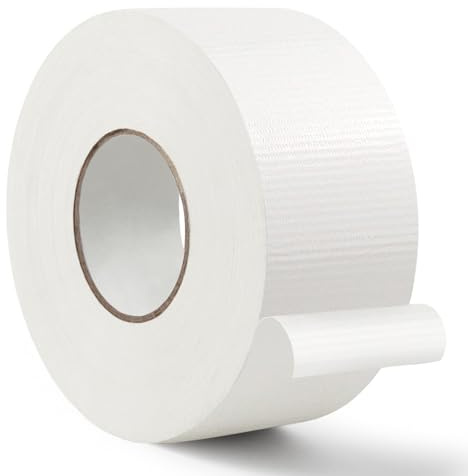 Gudui 50M x 50mm White Duct Tape Waterproof Strong Gaffer Tape Heavy Duty Sticky Adhesive Tape for Repairing, Sealing, Bundling, Strapping
