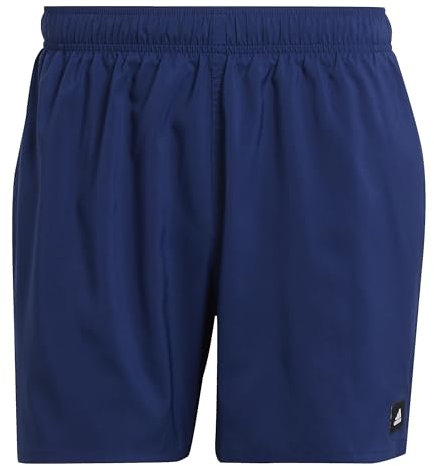 adidas Uomo Solid CLX Short-Length Swim Shorts, Dark Blue/Black, S