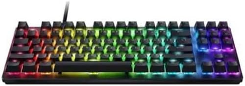 Razer Huntsman V3 X Tenkeyless (Purple Switch) Optische Tastatur für Esports (Design ohne Ziffernblock, voll programmierbare Tasten, mit RGB-Technologie), QWERTY ES-Design, Schwarz