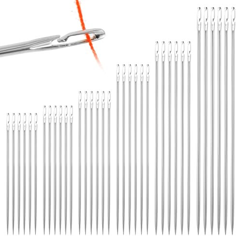 36 agujas de enhebrar para coser a mano, 6 tamaños, agujas de bordado de ojo grande, agujas de coser a mano, agujas de coser a mano, agujas de hilo fáciles para proyectos de costura de bricolaje