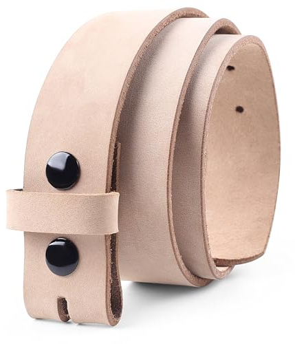 F&L CLASSIC Men's Belt Genuine full Grain Buffalo leather Vintage Distressed,Snap on Strap belts for men, 1 1/2 Wide, USA,natural color,1288-05, size 34